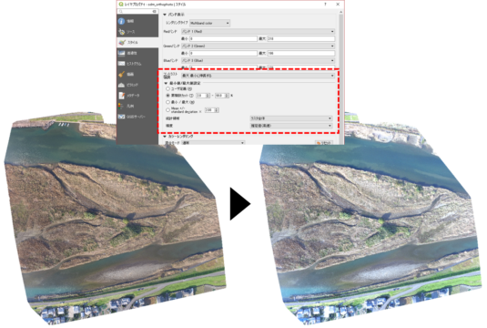 最大最小値に引き延ばす